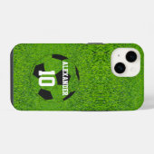 サッカー | 名前と背番号 iPhoneケース (裏面横)