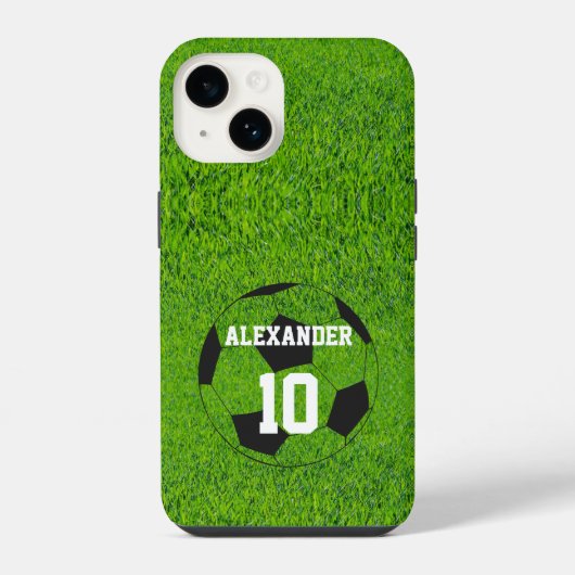 サッカー | 名前と背番号 iPhoneケース (裏面)