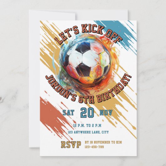 サッカー 招待状 (正面)