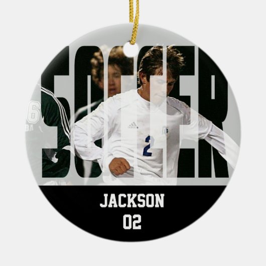サッカー⚽撮影記念 セラミックオーナメント (正面)