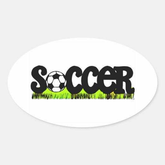 サッカー 楕円形シール (正面)