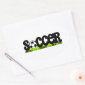 サッカー 楕円形シール (封筒)