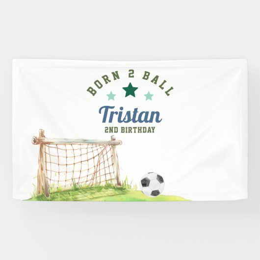 サッカー「生まれて2つのボール」2歳の誕生日 横断幕 (横)