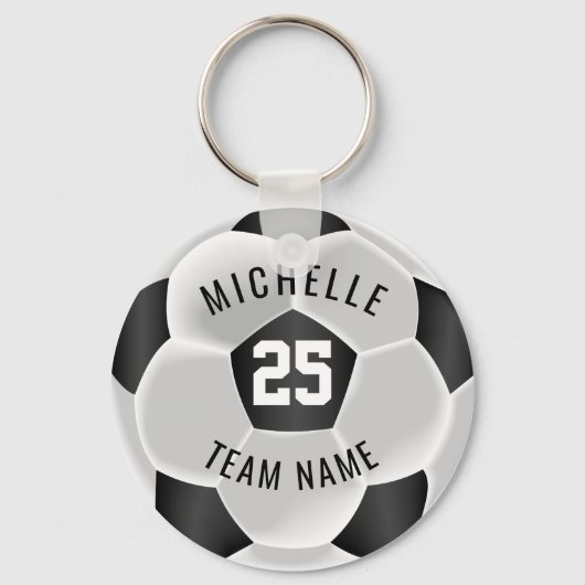 サッカー – 白黒 キーホルダー (正面)
