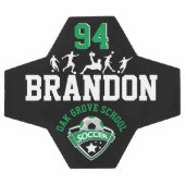 サッカー – 緑、黒、白のサッカーボール サッカーボール (フラット)