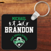 サッカー – 緑、黒、白 キーホルダー (裏面)