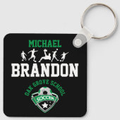 サッカー – 緑、黒、白 キーホルダー (裏面)