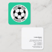 サッカー – 緑#19CD99 スクエア名刺 (正面/裏面)