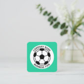 サッカー – 緑#19CD99 スクエア名刺 (スタンド正面)