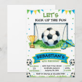 サッカー 誕生日パーティー インビテーション (正面/裏面)