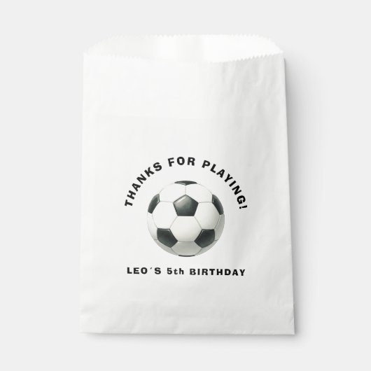 サッカー 誕生日 景品袋 男の子 | 編集可能 フェイバーバッグ (正面)