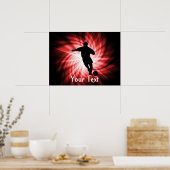 サッカー;赤 ポスター (キッチン)