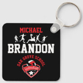 サッカー – 赤、黒、白 キーホルダー (裏面)