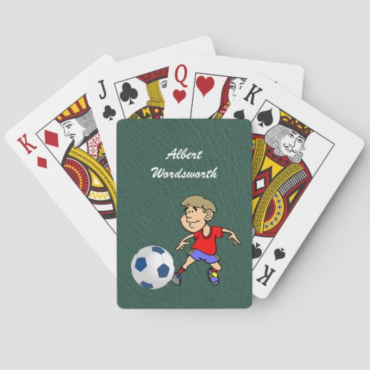 サッカー - 選手の画像とボール - パーソナライズ トランプ (裏面)