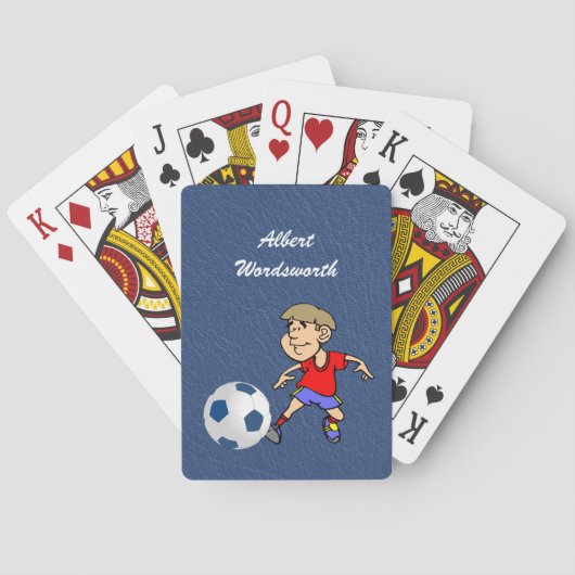 サッカー - 選手の画像とボール - パーソナライズ トランプ (裏面)