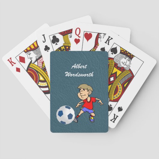 サッカー - 選手の画像とボール - パーソナライズ トランプ (裏面)