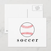 サッカー 野球 楽しい おもしろい スポーツTシャツ ポストカード (正面/裏面)