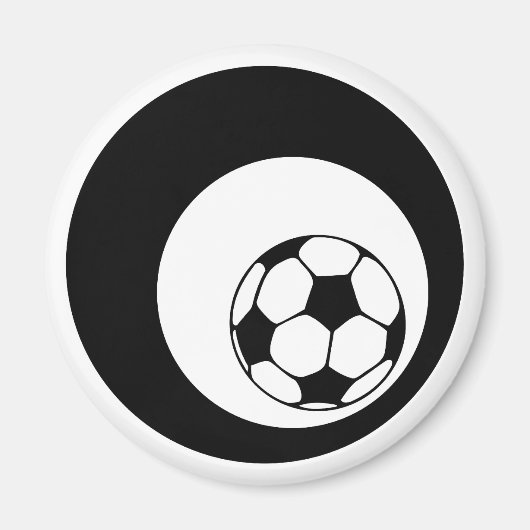 サッカー。黒い円。 マグネット (正面)