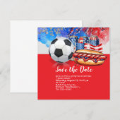 サッカー ４日 アメリカ 独立記念日 招待状 (正面/裏面)
