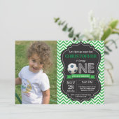 サッカー　1歳の誕生日パーティー　ご招待 招待状 (スタンド正面)