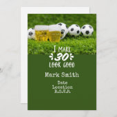 サッカー 30歳の誕生日カード 緑のボール 招待状 (正面/裏面)