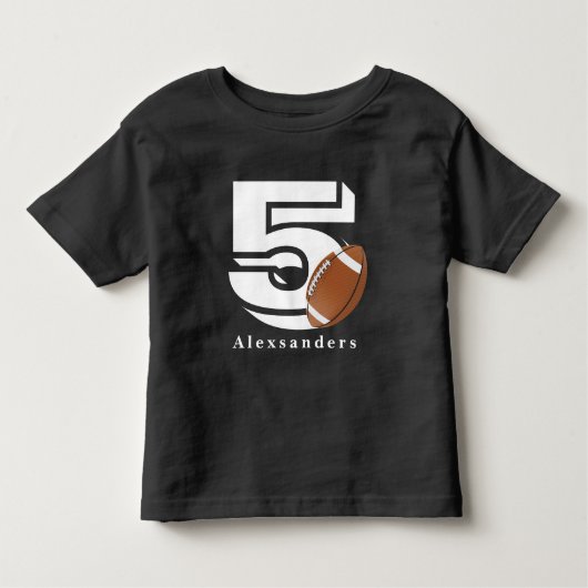 サッカー 5歳 誕生日 名前と年齢 子供 男の子 女の子 トドラーTシャツ (正面)