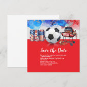 サッカー 7月4日 独立記念日 アメリカ 招待状 (正面/裏面)