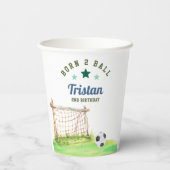 サッカー「Born Two Ball」2歳の誕生日 紙コップ (裏面)