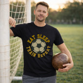 サッカー Eat Sleep Train Repeat 引用 Tシャツ