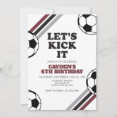 サッカー Let's Kick It 誕生日 招待状 (正面)