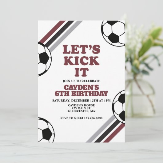 サッカー Let's Kick It 誕生日 招待状 (スタンド正面)