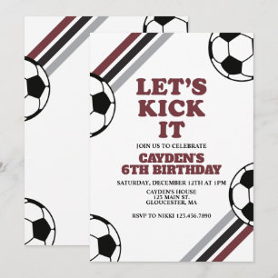 サッカー Let's Kick It 誕生日 招待状