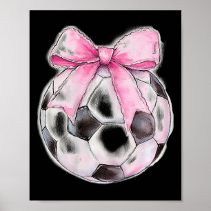 サッカー Ll ピンク コケット リボン ガーリー サッカー ポスター