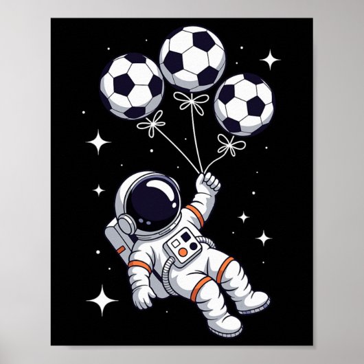サッカー Ll Lloon 宇宙飛行士 フローティング スペースマン スペース ポスター (正面)