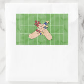 サッカーASLアートステッカー 長方形シール (バッグ)