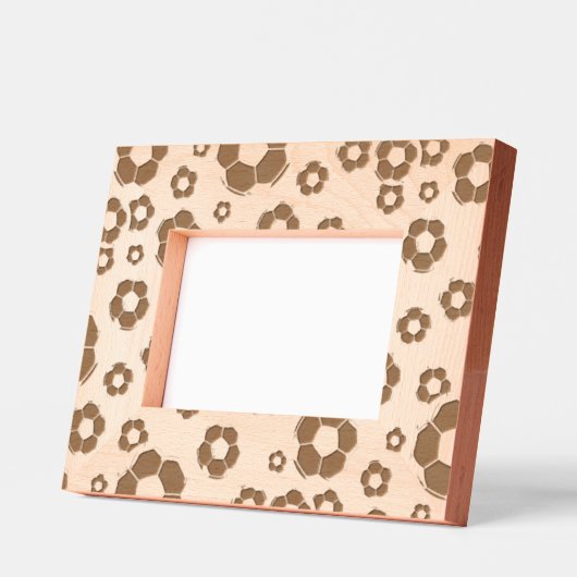 サッカーBalLaserエッチング写真フレーム刻印Fram レーザー彫刻フレーム (左)