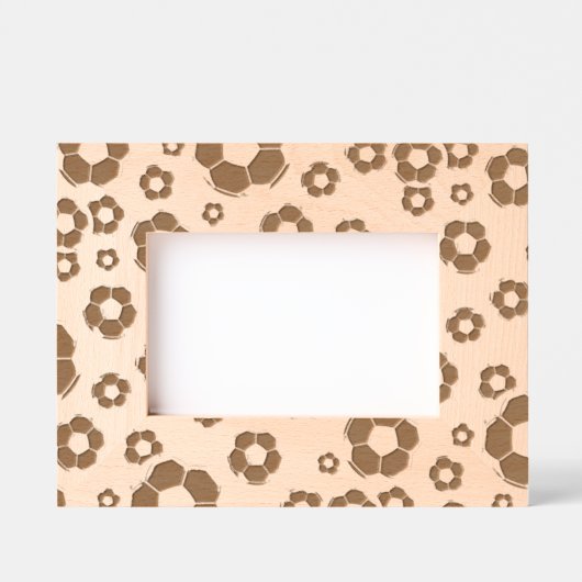 サッカーBalLaserエッチング写真フレーム刻印Fram レーザー彫刻フレーム (正面)