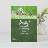 サッカーCOACHパーティーの日付を保存 招待状 (スタンド正面)