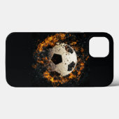 サッカーiPhoneケース – 磁気タフケース燃える Case-Mate iPhoneケース (裏面 (横))