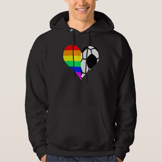 サッカーLGBTプライドハート選手 パーカ (正面)