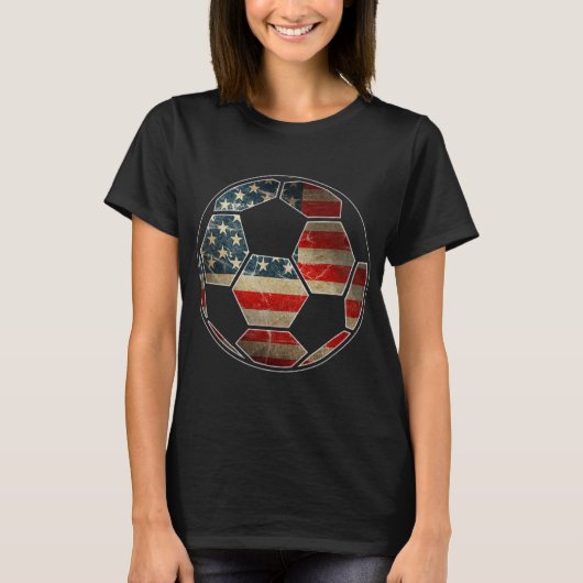 サッカーLlの米国旗 - サッカーLlフラグ Tシャツ (正面)
