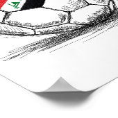 サッカーLl フットLlのイラクイラク国旗アートデザイン ポスター (角)
