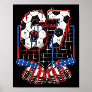 サッカーLL 67ドリップシックスセブンジェネレーションアルファミームUSAフラグ ポスター