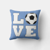 サッカーLOVEサッカー選手カスタムのカラースポーツファン クッション (裏面)