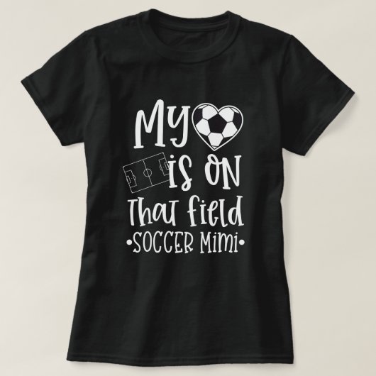 サッカーMimiはその分野の引用文に私のハートあります Tシャツ (デザイン正面)