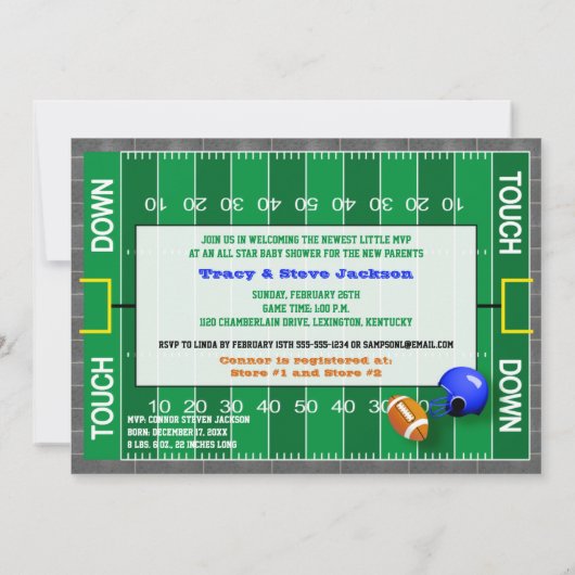 サッカーMVP&ストークベビーシャワー招待状 招待状 (裏面)