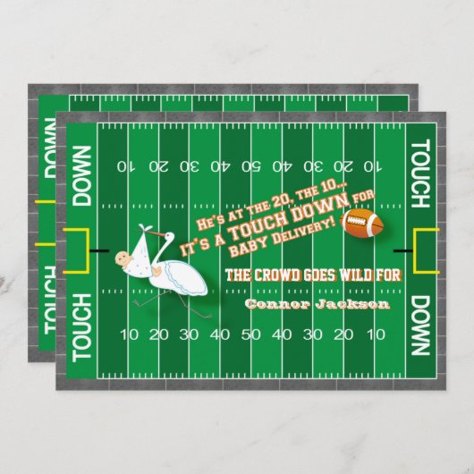 サッカーMVP&ストークベビーシャワー招待状 招待状 (正面/裏面)