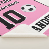 サッカーSHERPAブランケットパーソナライズされたピンク選手ゴール シェルパブランケット (3/4)