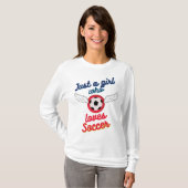 サッカーTシャツが大好きな女の子 Tシャツ (正面フル)