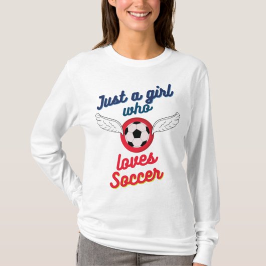 サッカーTシャツが大好きな女の子 Tシャツ (正面)